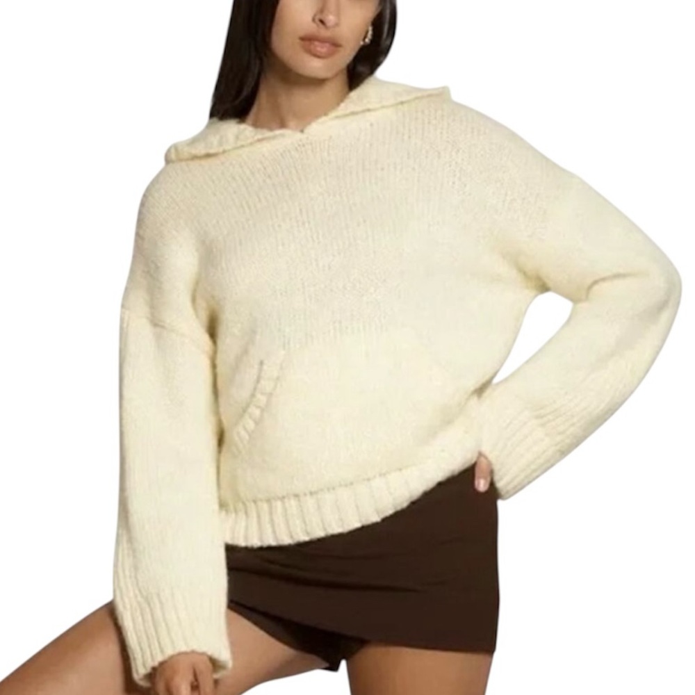 ❗️NWT❗️ANTHROPOLOGIE PILCRO Hooded Wool Blend Sweater w/Kangaroo Pocket DD